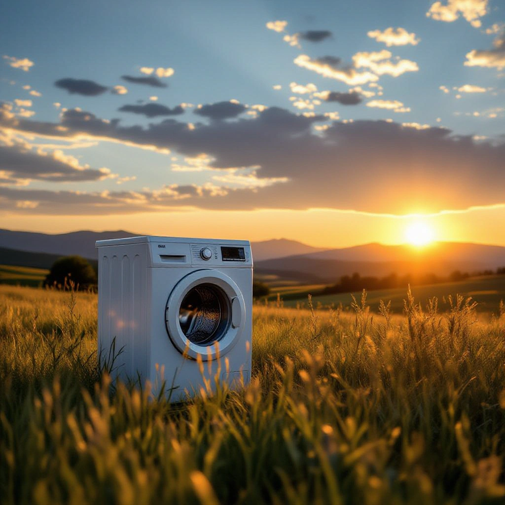 Old washing machine ready for responsible disposal and recycling in Northern Virginia